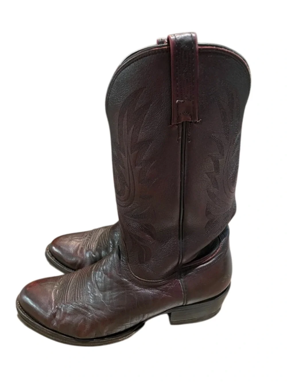 Lucchese M1021.R4 Black Cherry Lonestar Calf Cowboy Boots Men's 11EE
